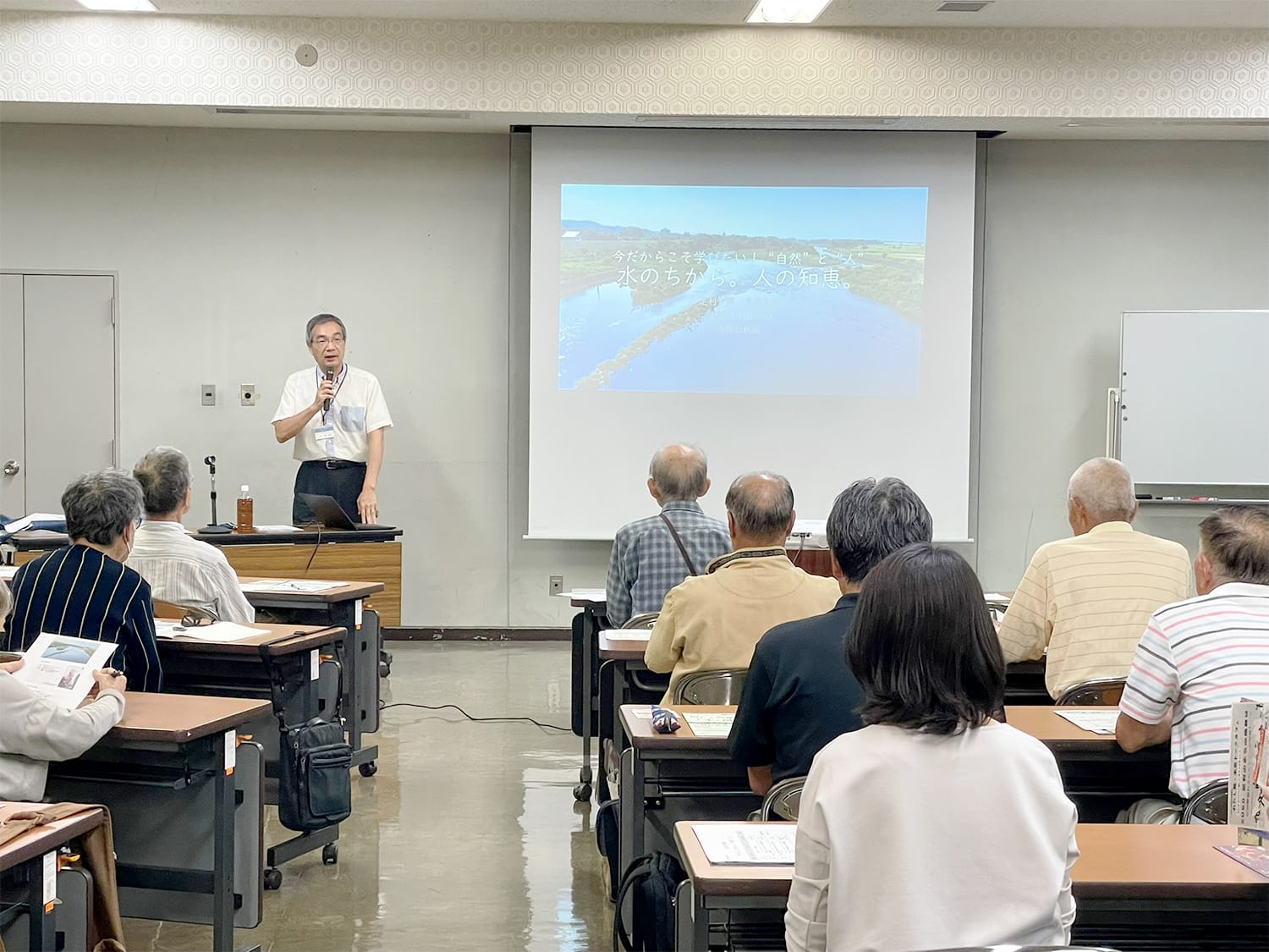 【織姫公民館】「足利大学講演」（第1回）、2025年10月3日（金）、建築・土木分野の長尾昌朋教授が、「水のちから。人の知恵。」を主題とする講演を行いました。